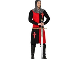 Atosa disfraz caballero cruzadas hombre adulto rojo negro XL