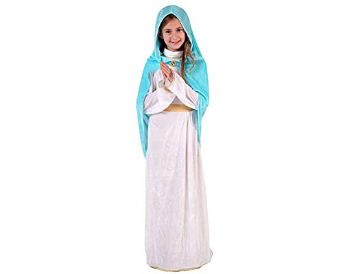Atosa disfraz virgen maría niña infantil navideño blanco 3 a 4 años