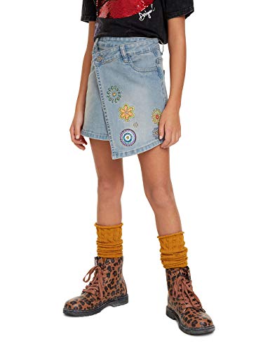 Desigual Skirt Denver Falda, Azul (Denim Medium Light 5160), 8 años para Niñas