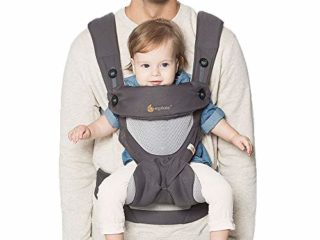 Ergobaby Portabebés 360 Cool Air Mesh Gris Carbón, Bolsa de transporte ergonómica 4en1 Sistema de transporte para bebés Portabebés hasta 20 kg