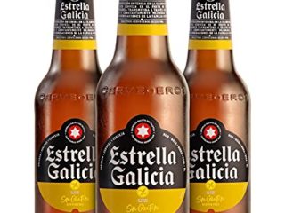 Estrella Galicia Sin Gluten Pack de 24 botellines de 25 cl – Bebida alcohólica 5,5% de volumen en alcohol - Cerveza en botella para celíacos, Gluten Free, Lager Especial, Hijos de Rivera