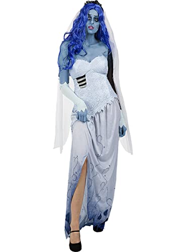 Funidelia | Disfraz de La Novia Cadáver para mujer ▶ Terror, Corpse Bride, Zombie - Disfraz para adultos y divertidos accesorios para Fiestas, Carnaval y Halloween - Talla M - Blanco