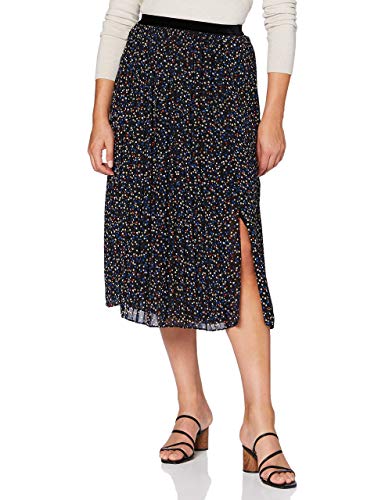 Gerry Weber Rock Gewebe Lang Falda, Negro/Cobalto/Calabaza, 50 para Mujer