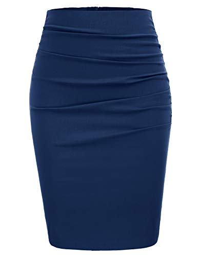 GRACE KARIN Mujer Falda Corta de Tubo para Mujer Azul Marino Vintage Falda de Fiesta de Còctel Tamaño S CL866-3