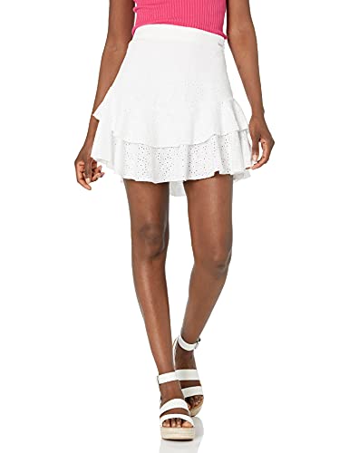 Guess Tatiana Embroidered Mini Skirt Falda, Color Blanco, L para Mujer