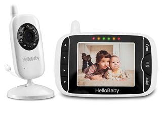 HelloBaby HB32 Vigilabebés Monitor Inalámbrico de Vídeo con Cámara Digital, Vigilancia de la Temperatura de Visión Nocturnay 2 Way Talkback System