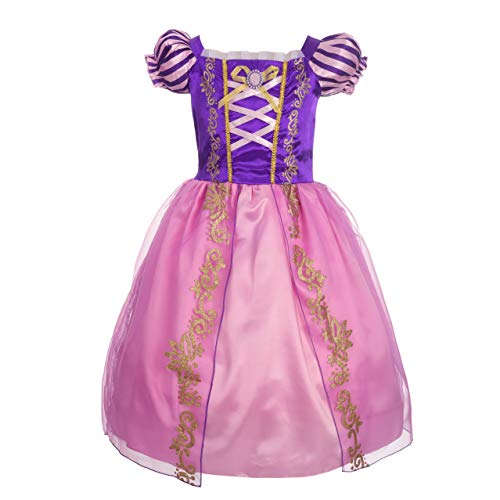 Lito Angels Disfraz de Princesa Rapunzel Vestido para Niña, Talla 5 años, Morada