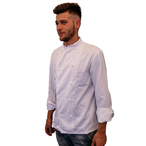 Petersabitidalavoro - Chaqueta de Cocinero para Chef Albergero Unisex para la Escuela o Restaurante Masterchef de algodón Bianco XL