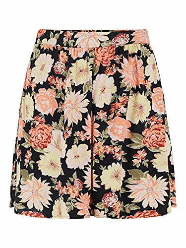 PIECES PCNYA MW Skirt BF BC Falda, Black/AOP:BFL, S para Mujer