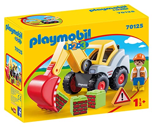 PLAYMOBIL 1.2.3 70125 Pala Excavadora, A partir de 18 meses