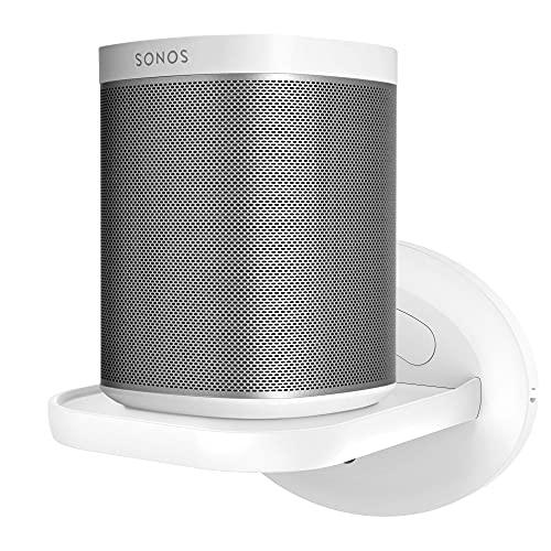 PlusAcc Soporte para Ech0 4th Generation, Sonos, HomePod Mini, Google Home, Nest WiFi y Soportes para Estantes de Altavoces, una Solución Ahorra Espacio para Cosa de hasta 15 Libras (Blanco)
