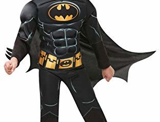 Rubies Disfraz Batman Black Core Deluxe para niños, Talla M 5-6 años (300002-M) 116 cm altura