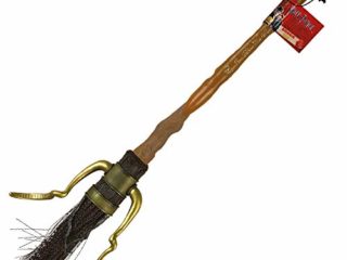 Rubies Escoba Harry Potter para niños y niñas, con simbolos en relieves y pie de apoyo Escoba Oficial de Harry Potter para halloween, navidad, carnaval y cumpleaños