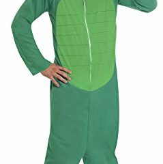 Smiffys-23631L cocodrilo, Todo es un Solo Disfraz con Capucha, Color Verde, L-Tamaño 42"-44" (Smiffy'S 23631L)