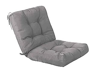 1 Cojin con Respaldo para sillas de Interior y Exterior. Cojines Acolchados para sillas terraza, Comedor y Cocina (Gris)