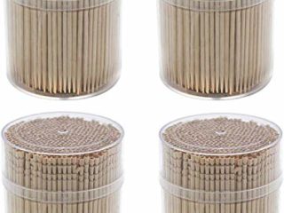 1 Paquete de Palillos de Dientes Redondos 100% de Madera Palitos de Madera de Cóctel, de Ensalada, de Frutas 500 Piezas, 66 mm de Longitud