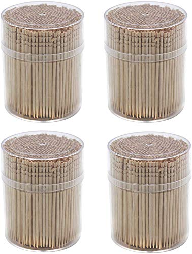 1 Paquete de Palillos de Dientes Redondos 100% de Madera Palitos de Madera de Cóctel, de Ensalada, de Frutas 500 Piezas, 66 mm de Longitud