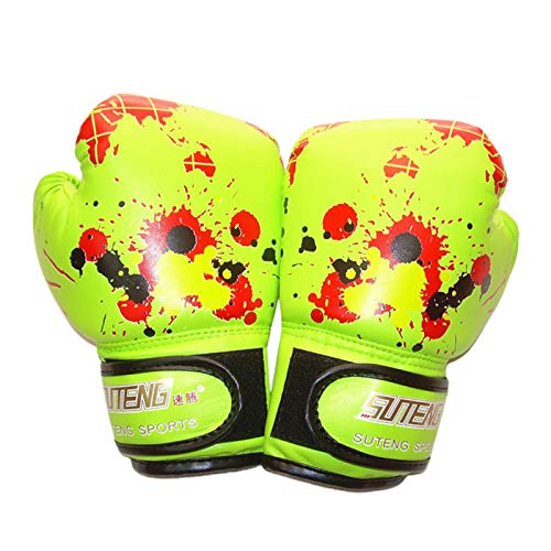1 par de guantes de boxeo para niños, para niños de 2 a 11 jóvenes, niñas y niños pequeños, guantes de boxeo para kickboxing, saco de boxeo (verde)