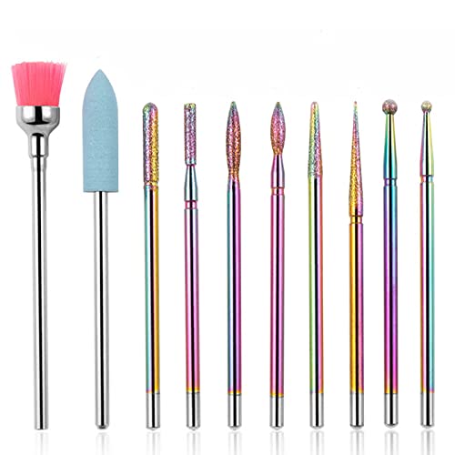 10 cortadores de uñas de carburo de tungsteno de cerámica, profesional para quitar cutículas acrílicas de gel, para cutículas acrílicas de gel y cuidado de uñas de pedicura