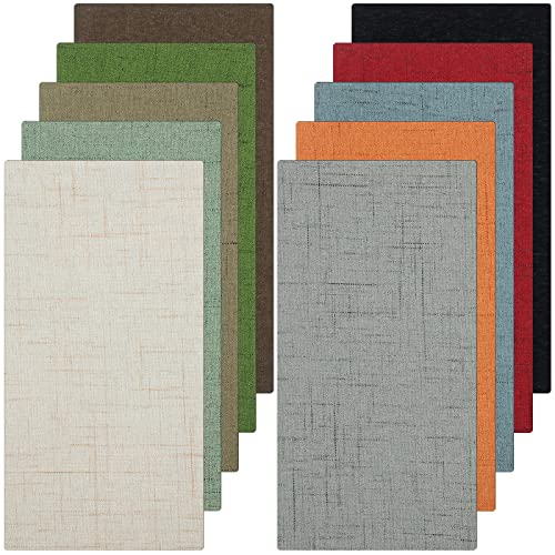 10 Parches de Reparación de Tela Aplique Autoadhesivo Parche de Tela de Lino Colorido de 4 x 8 Pulgadas Etiqueta Engomada de Reparación para Ropa Sofá DIY Decoración y Reparación
