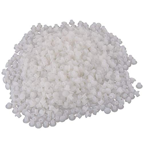 1000 piezas de tapones de plástico para muebles, armarios, armarios, bisagras, agujeros de 5 mm, color blanco, como se describe
