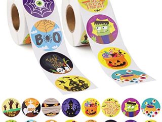 1000 piezas Pegatinas Personajes Halloween, Kalolary Pegatinas Redondas Autoadhesivas Halloween Novedosas Pegatinas Sellado Surtidas con 16 patrones regalos Fiesta Decoración Paquetes Hogar (2 rollos)