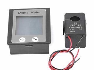 100A Voltaje Actual Watt Energy Panel Voltímetro + CT, TN Pantalla Pantalla AC 80-260V, STN LCD de ángulo de visión Completo, Función de Alarma de sobrecarga