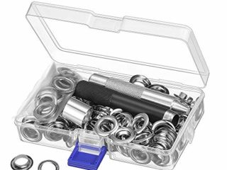 100Pcs Ojetes Metalicos Ojales Metalicos Kit de Herramienta de Ojetes 10mm de Acero Inoxidable Ojales para Toldos Lona Ropa Cortinas Manualidades Bricolaje