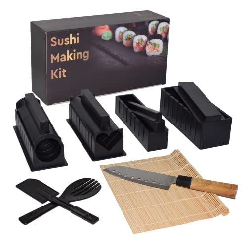 12pcs. Kit sushi, utensilios para hacer sushi de forma fácil y divertida. Moldes Sushi kit para hacer en casa como un profesional libre de BPA