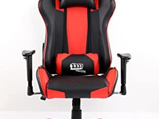 1337 Industries GC766BR Silla Gaming, Acero aleado, Negro Rojo, Grande