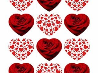 18 adornos comestibles para magdalenas de San Valentín con forma de corazón