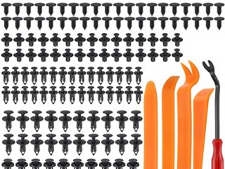 190 Pcs Grapas Coche con 5 Piezas Herramientas Desmontaje Coche, Remaches Plastico Coche Universal 6 Tamaño Común, Herramientas Coche Grapas Coche Paneles de Puerta de Parachoques Accesory para Coche