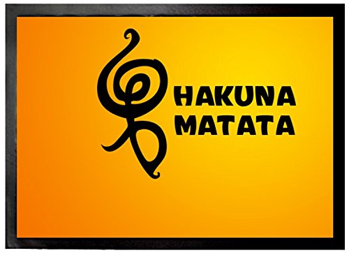 1art1 Motivación - Hakuna Matata Felpudo Alfombra (70 x 50cm)