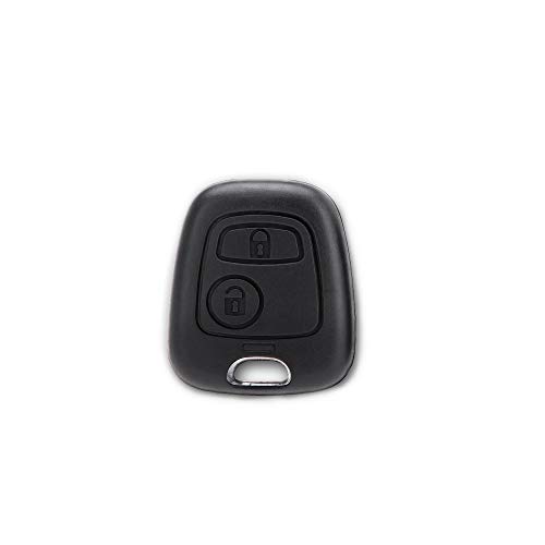 1neiSmartech - Carcasa para Mando a Distancia de 2 Botones, Repuesto Compatible para Llave de Coche Toyota Aygo Citroen C1 C2 C3 C4 C5 Peugeot 103 107 206 (Carcasa + Tapones + Tornillo de Recambio)