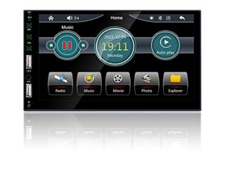 2 DIN Car Stereo, LSLYA Radio de Coche 2din Pantalla Táctil de 7 Pulgadas Radio Coche, 1080P Cámara de Visión Trasera, Teléfono Manos Libres Bluetooth MP5 Radio FM/Am Control del Volante