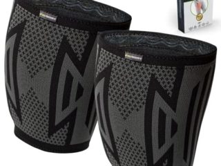 2 Musleras Deportivas de Compresión Hombre/Mujer - Musleras Elásticas para Calambres y Contracturas Musculares para Correr - Transpirable y Antideslizante (Negro, X-Large)