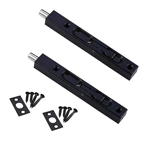 2 Piezas Cerrojos y Pestillos para Puertas, 6 Pulgadas Cerrojos y Pestillos,Cerradura de Perno de Acero Inoxidable,Cerradura de Seguridad Oculta,Para Puertas Francesas/Compuestas/Madera