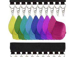 2 Piezas Percha Organizador de Sombrero, Organizador de Gorras para Sombrero, Percheros para Gorras de Béisbol, Organizador de Soporte para Gorra de Béisbol, para Colgadores Ropa (Negro)