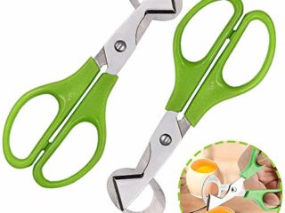 2 Piezas Tijeras Huevos Codorniz, Codorniz Huevos Tijeras Huevo Cortador, Codornices Cáscaras Huevo Tijeras, Acero Inoxidable Bridor Cáscara Huevo para Hogar, Cocina, Restaurante (Verde)
