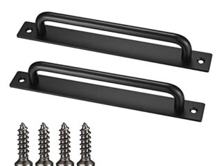 2 Piezas Tiradores Puertas Correderas, Manijas para Puertas Corredizas, Tirador de Puerta de Granero de Acero Inoxidable Negra, Manetas Puertas con Tornillos para Cocina Gabinetes Muebles Armario