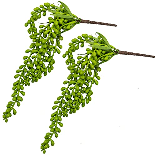 2 plantas artificiales colgantes de 36 cm, plantas suculentas, amantes falsos
