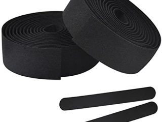 2 Rollo Cinta Manillar Bicicleta, Cinta de Barra de Bicicleta Antideslizante, Cinta de Esponja de Bicicleta, Cinta de Esponja autoadhesiva Duradera y Transpirable para Bicicletas (Negro)