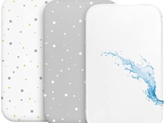 2 Sabanas Minicuna + 1 cubrecolchon para minicunas para bebes impermeable elástico - Lote de 3 Ropa de cuna - Talla 50x83cm - Compatible con cunas, colchon - Niño y Niña - Diseño Gris