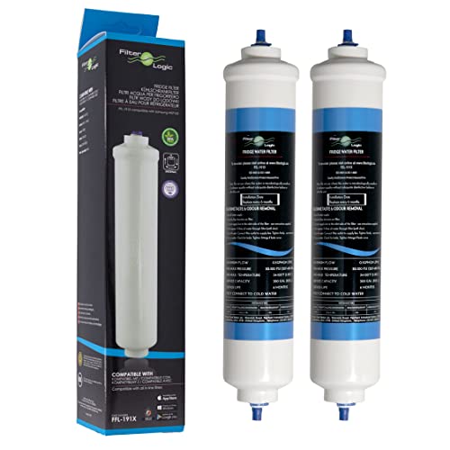 2 x Filtros de agua externo para frigoríficos americano Samsung / LG / Haier / Whirlpool / Bosch / Siemens / Daewoo