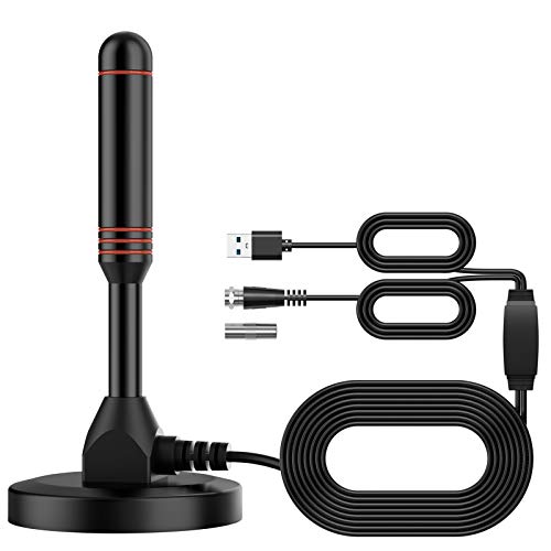 2022 El más Nuevo Mástil de Antena TV Interior/Exterior de Alta Ganancia de 30 dB para Receptor USB TDT/DTMB, ATSC,DVB-T, DMB-T, portátil con Base magnética Estable y Fuerte Capacidad de recepción