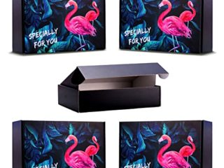 20PCS Caja de Cartón Kraft 20 x 14 x 4cm,Cajitas de Carton Corrugado para Envíos, Cajas Carton Automontables para Regalos, Fiestas, Cumpleaños, Bodas (negro)