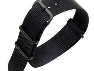 22 mm Negro Estilo de la Robusto exótica Nylon Suave Tipo Reloj Pulsera de los Hombres del Deporte
