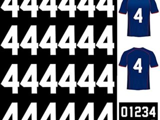 25 Piezas Números Planchados Números de Transferencia de Calor Letras Planchadas de 8 Pulgadas para Uniforme de Equipo Camiseta Deportiva Fútbol Baloncesto Béisbol (Blanco 4)