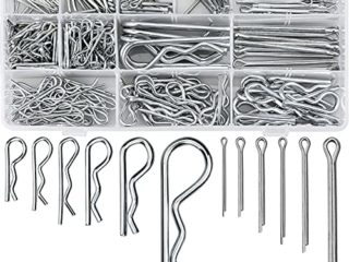 250 Piezas R Clips de Retención, Pasadores Partidos R Chaveta Pin de Acero Inoxidable Surtido Kit 12 Diferentes Tamaños para Remolque Tractor,Camión Ligero,Coche