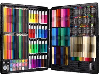 258 piezas Creatividad Art Set para niños dibujo y pintura (acuarela, lápices de colores, marcadores de colores, lápices de colores)